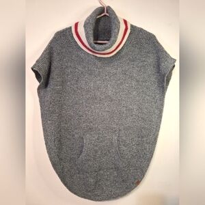 Vintage Y2K roots cabin kids lg-xl salt and pepper knit turtleneck poncho